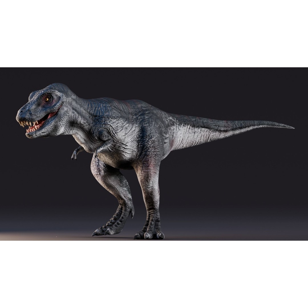 Tyrannosaurus Rex 3D Model – Low Poly Animated Rigged FBX - View 5