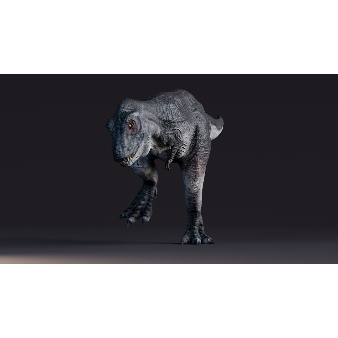 Tyrannosaurus Rex 3D Model – Low Poly Animated Rigged FBX - View 6