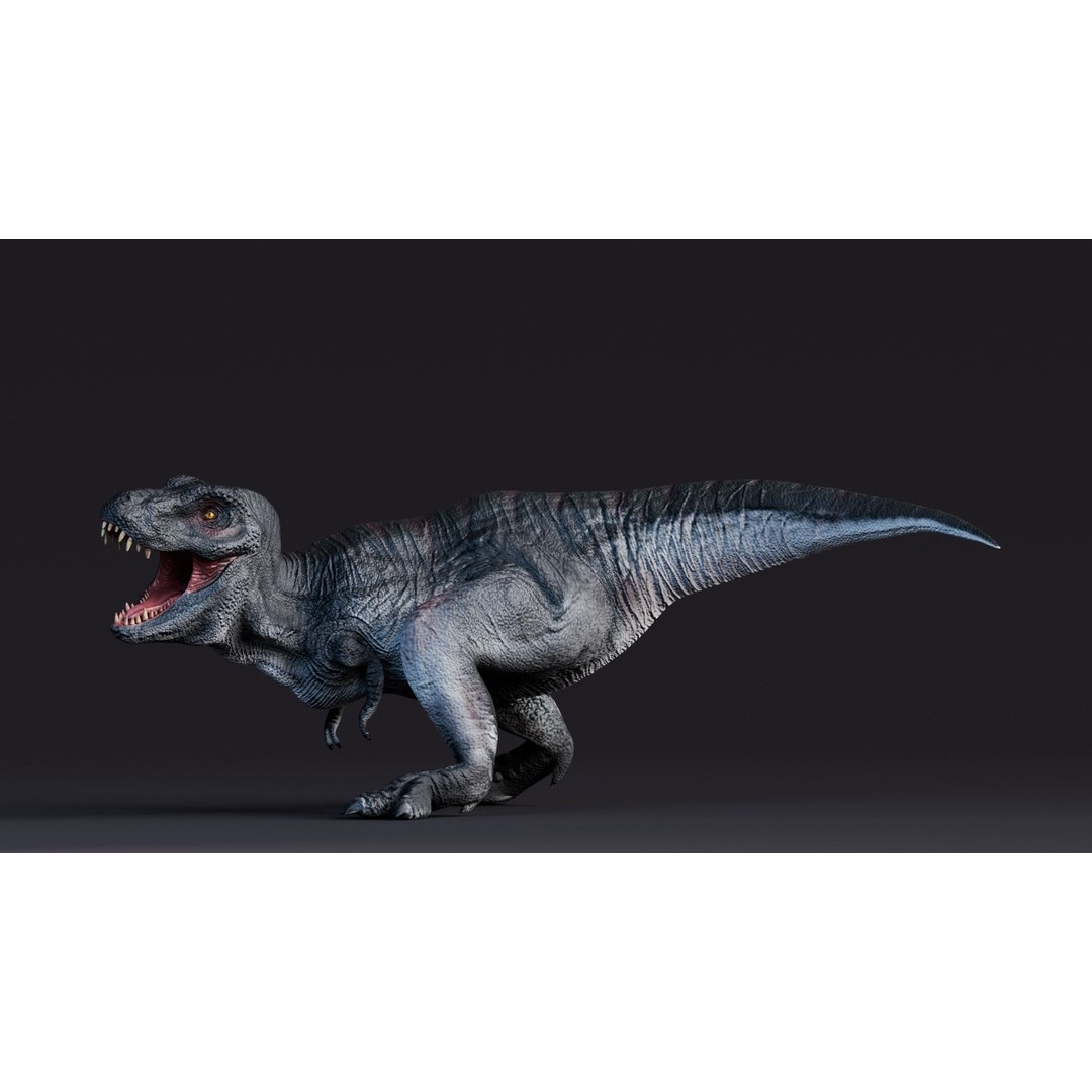 Tyrannosaurus Rex 3D Model – Low Poly Animated Rigged FBX - View 7