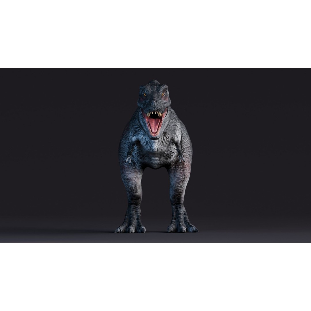 Tyrannosaurus Rex 3D Model – Low Poly Animated Rigged FBX - View 9