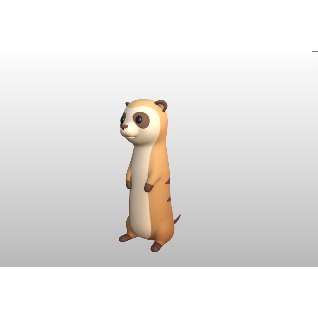 Meerkat 3D Model – Cute Cartoon Character, FBX & OBJ Formats - View 12