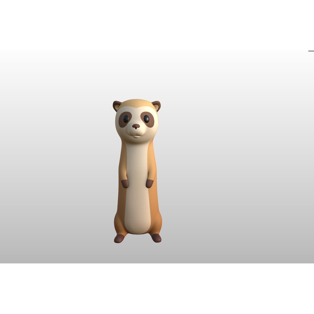 Meerkat 3D Model – Cute Cartoon Character, FBX & OBJ Formats - View 13