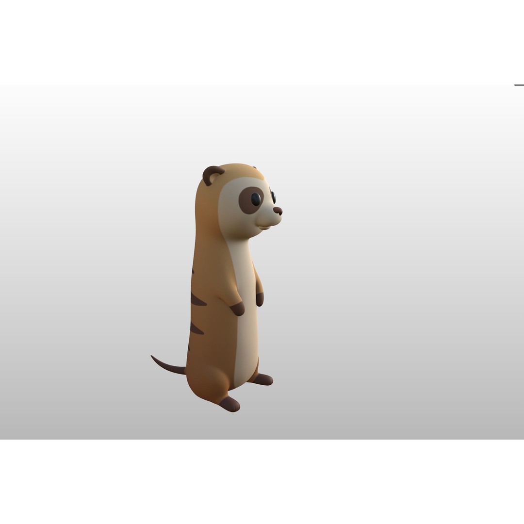 Meerkat 3D Model – Cute Cartoon Character, FBX & OBJ Formats - View 14