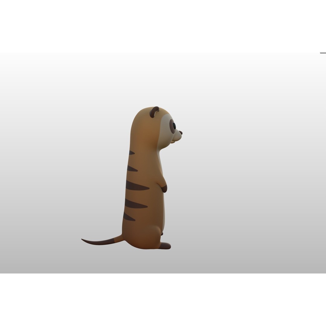 Meerkat 3D Model – Cute Cartoon Character, FBX & OBJ Formats - View 15