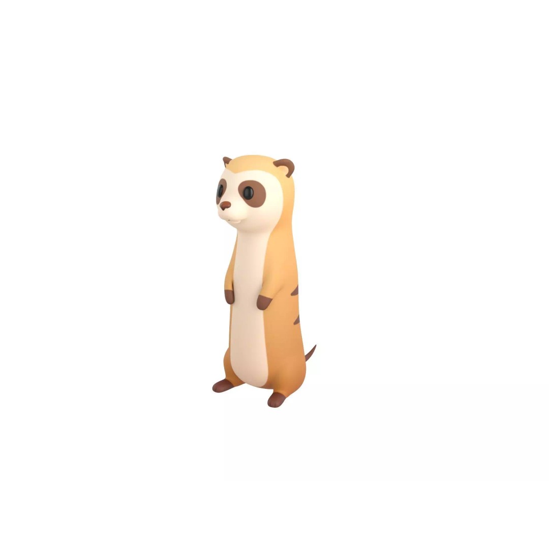 Meerkat 3D Model – Cute Cartoon Character, FBX & OBJ Formats - View 2