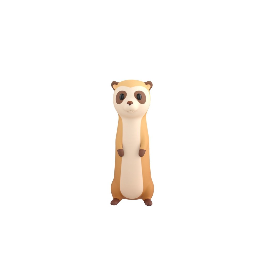 Meerkat 3D Model – Cute Cartoon Character, FBX & OBJ Formats - View 3