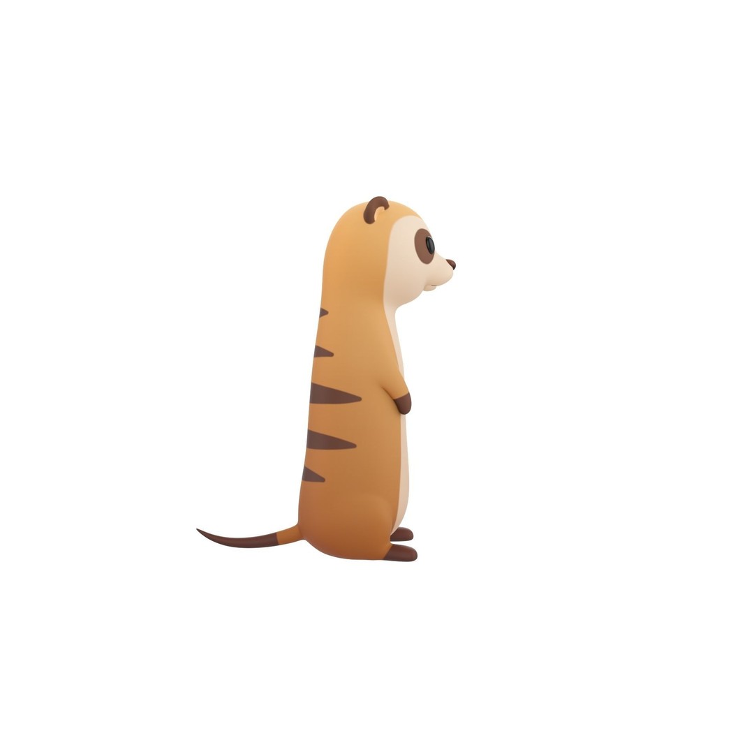 Meerkat 3D Model – Cute Cartoon Character, FBX & OBJ Formats - View 5