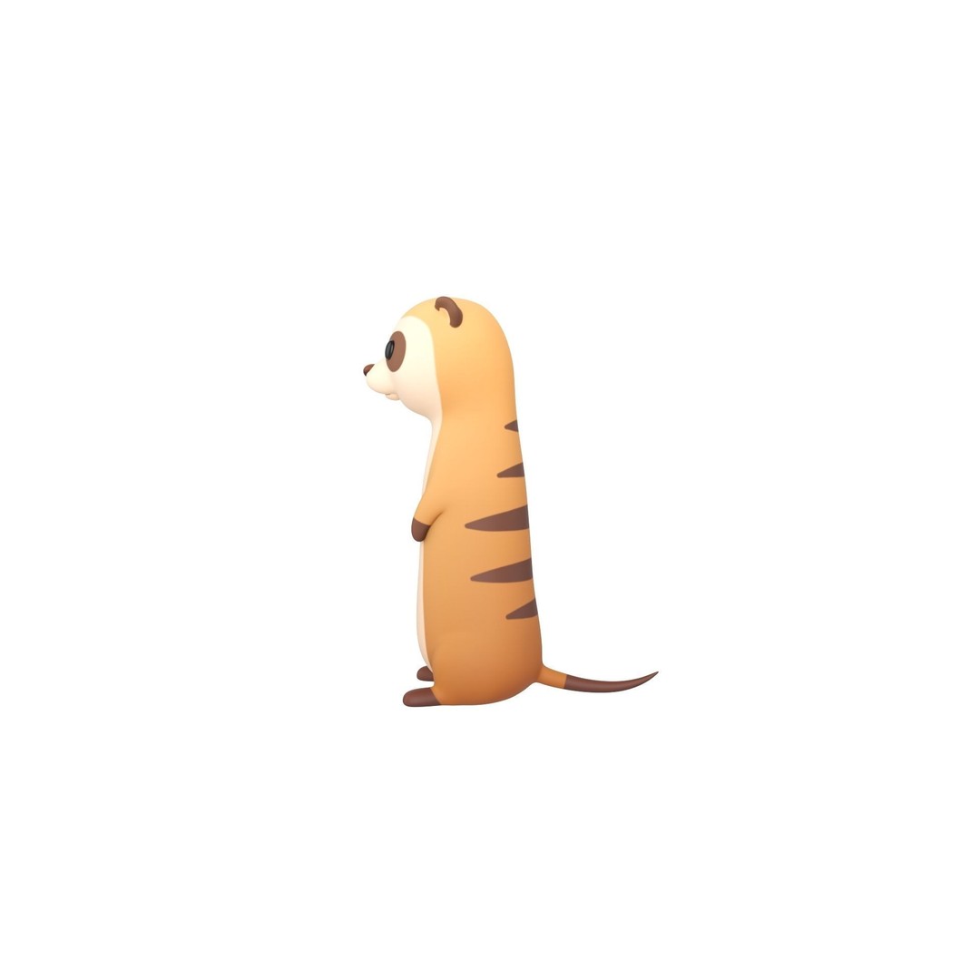 Meerkat 3D Model – Cute Cartoon Character, FBX & OBJ Formats - View 9