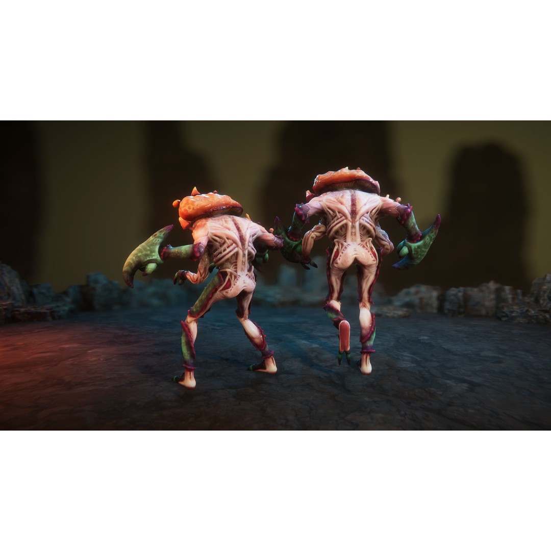 Mushroom Man 3D Model – Low Poly Game Asset with Animations, FBX - View 3