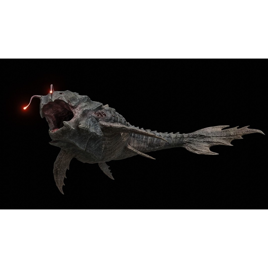 Alien Monster Fish 3D Model – Low Poly Rigged PBR Asset, FBX - View 11
