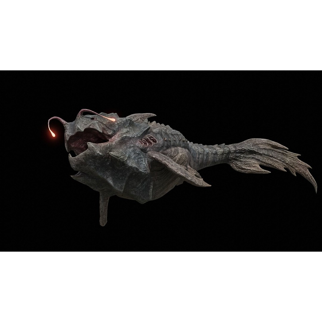 Alien Monster Fish 3D Model – Low Poly Rigged PBR Asset, FBX - View 21