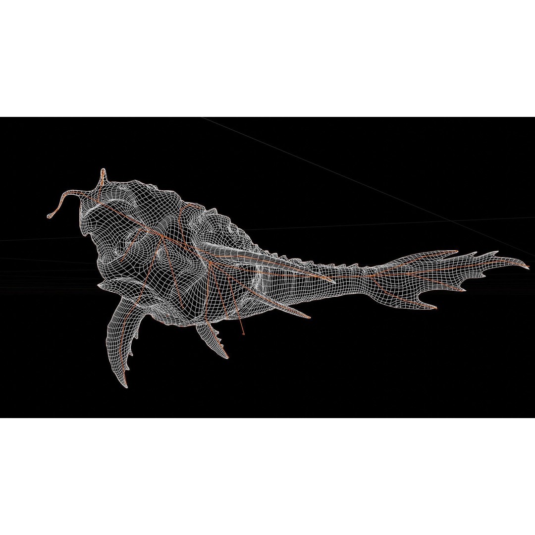 Alien Monster Fish 3D Model – Low Poly Rigged PBR Asset, FBX - View 26