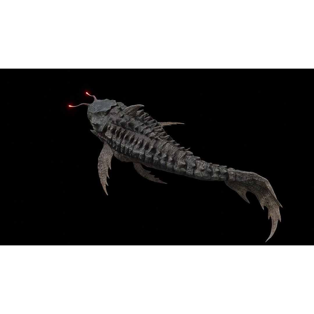 Alien Monster Fish 3D Model – Low Poly Rigged PBR Asset, FBX - View 37