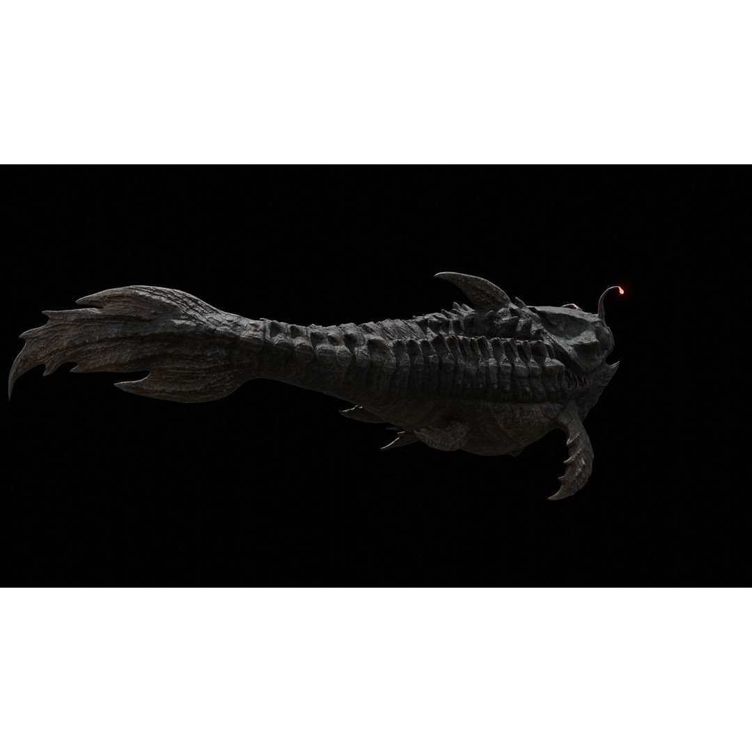Alien Monster Fish 3D Model – Low Poly Rigged PBR Asset, FBX - View 41