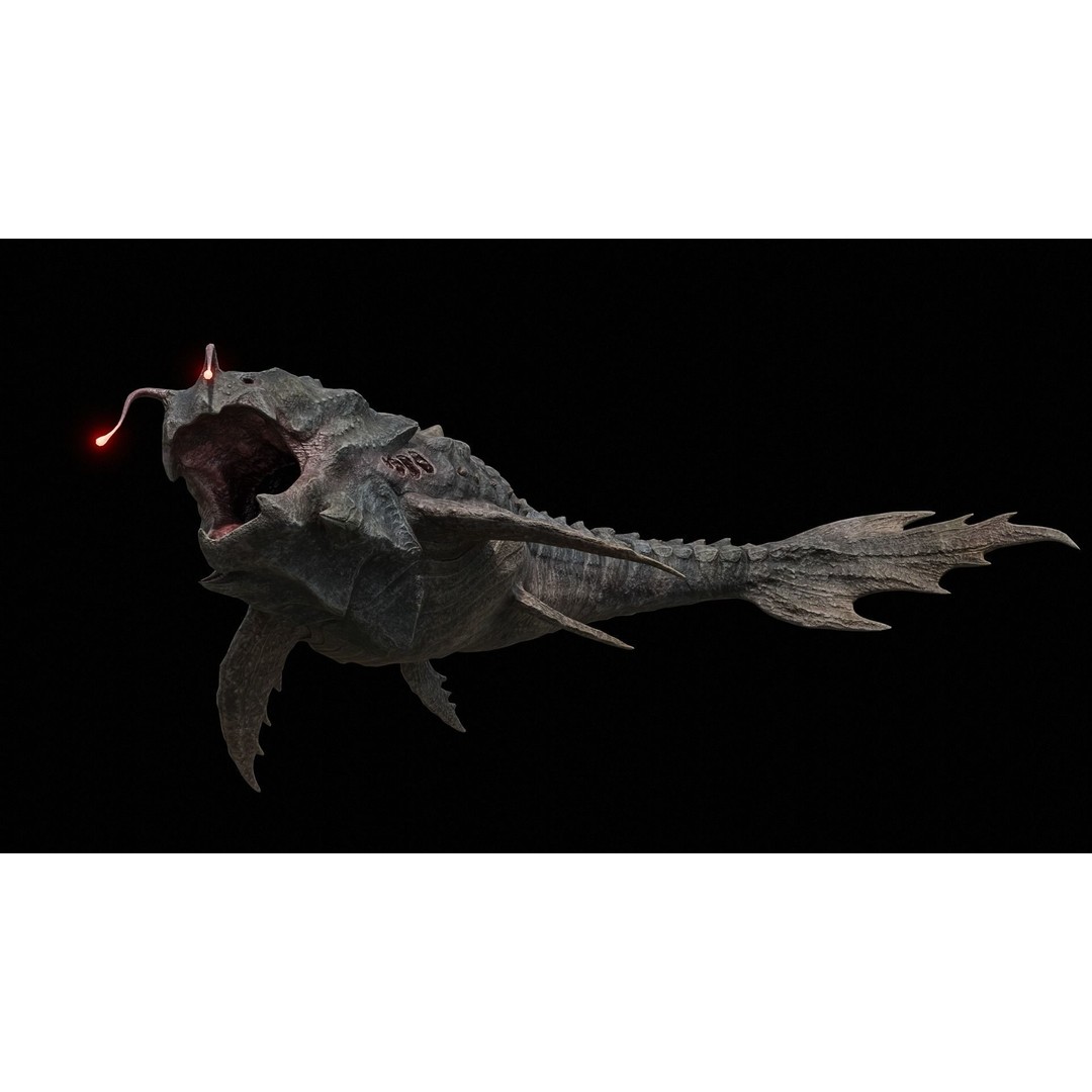 Alien Monster Fish 3D Model – Low Poly Rigged PBR Asset, FBX - View 45