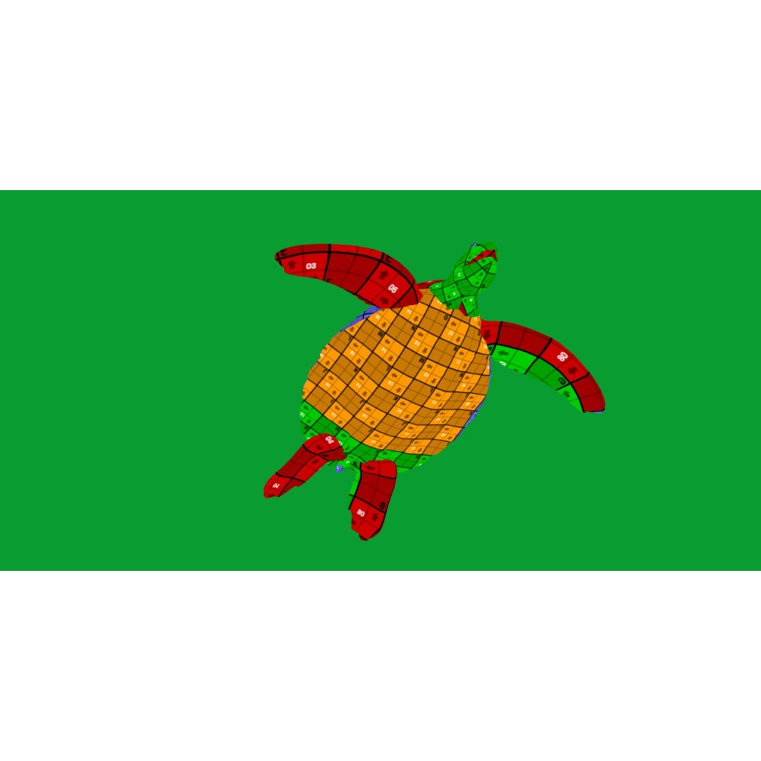 Green Sea Turtle 3D Model – Low Poly Game Ready Asset, FBX, Blender - View 21