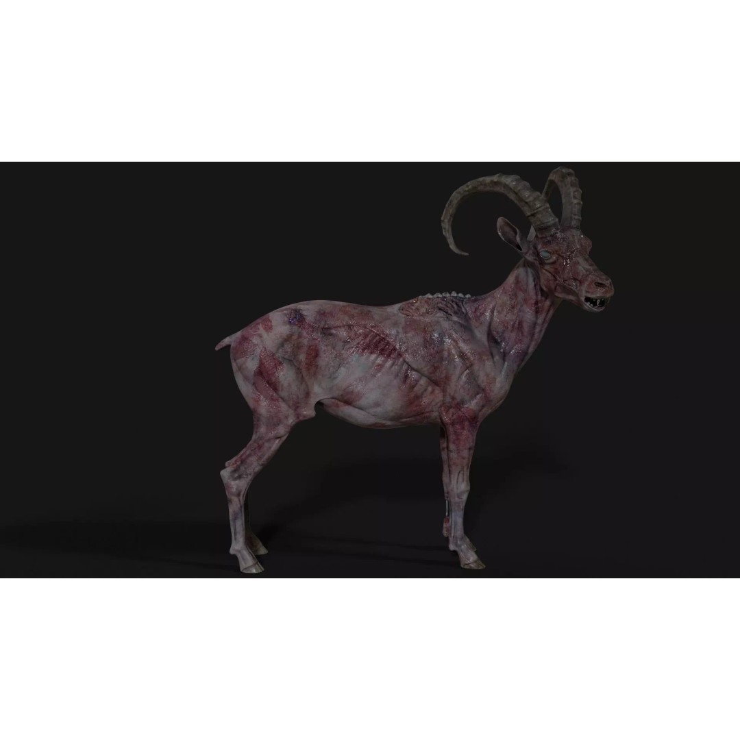 Goat Zombie 3D Model – Low Poly Mutant Character, Rigged, PBR - View 10