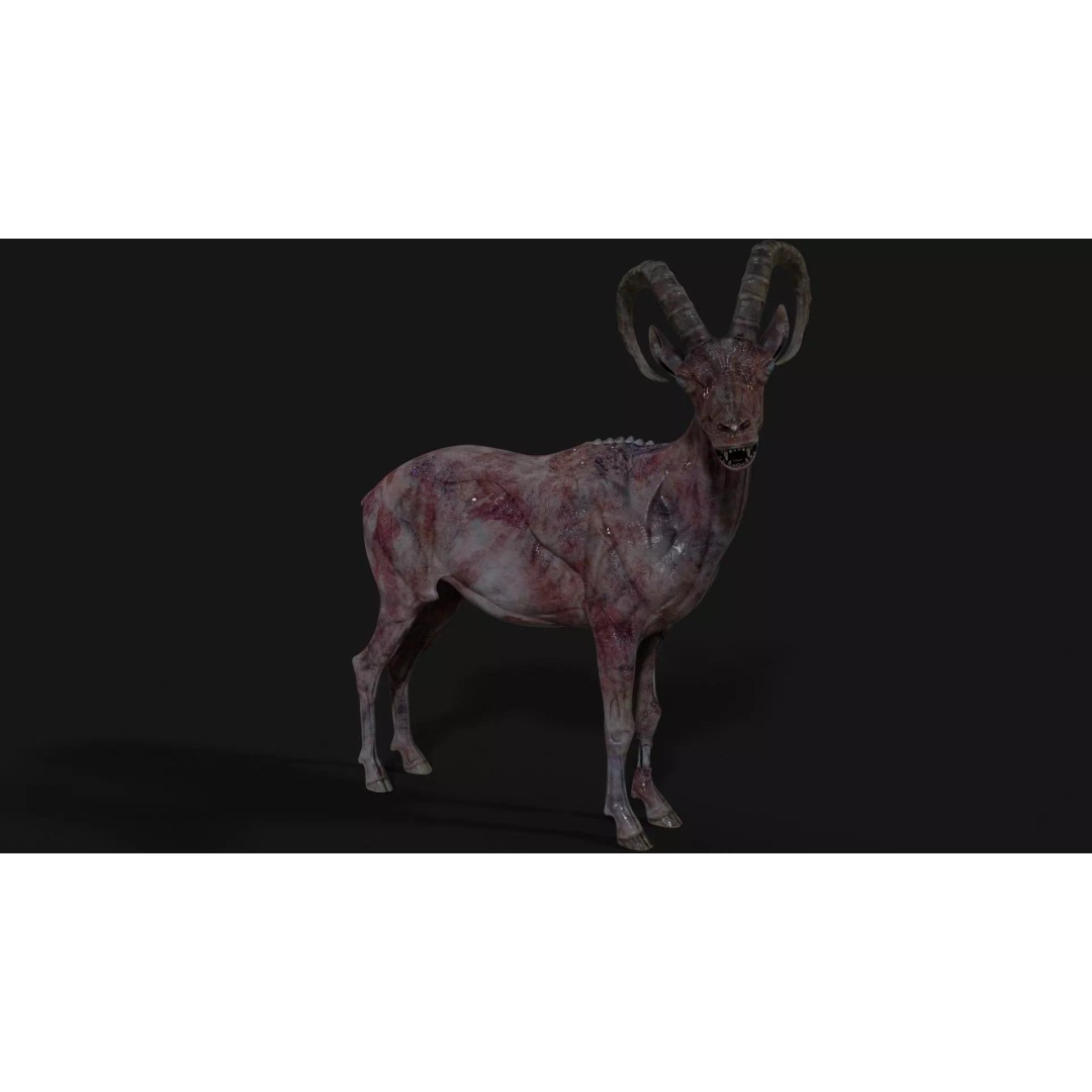 Goat Zombie 3D Model – Low Poly Mutant Character, Rigged, PBR - View 11