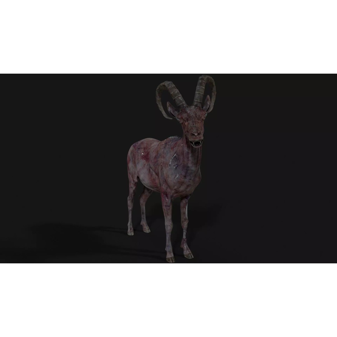 Goat Zombie 3D Model – Low Poly Mutant Character, Rigged, PBR - View 12