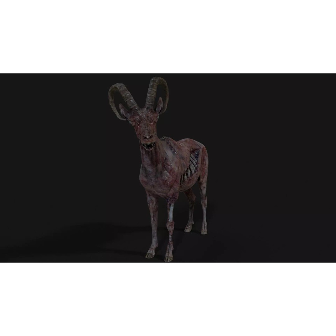 Goat Zombie 3D Model – Low Poly Mutant Character, Rigged, PBR - View 13