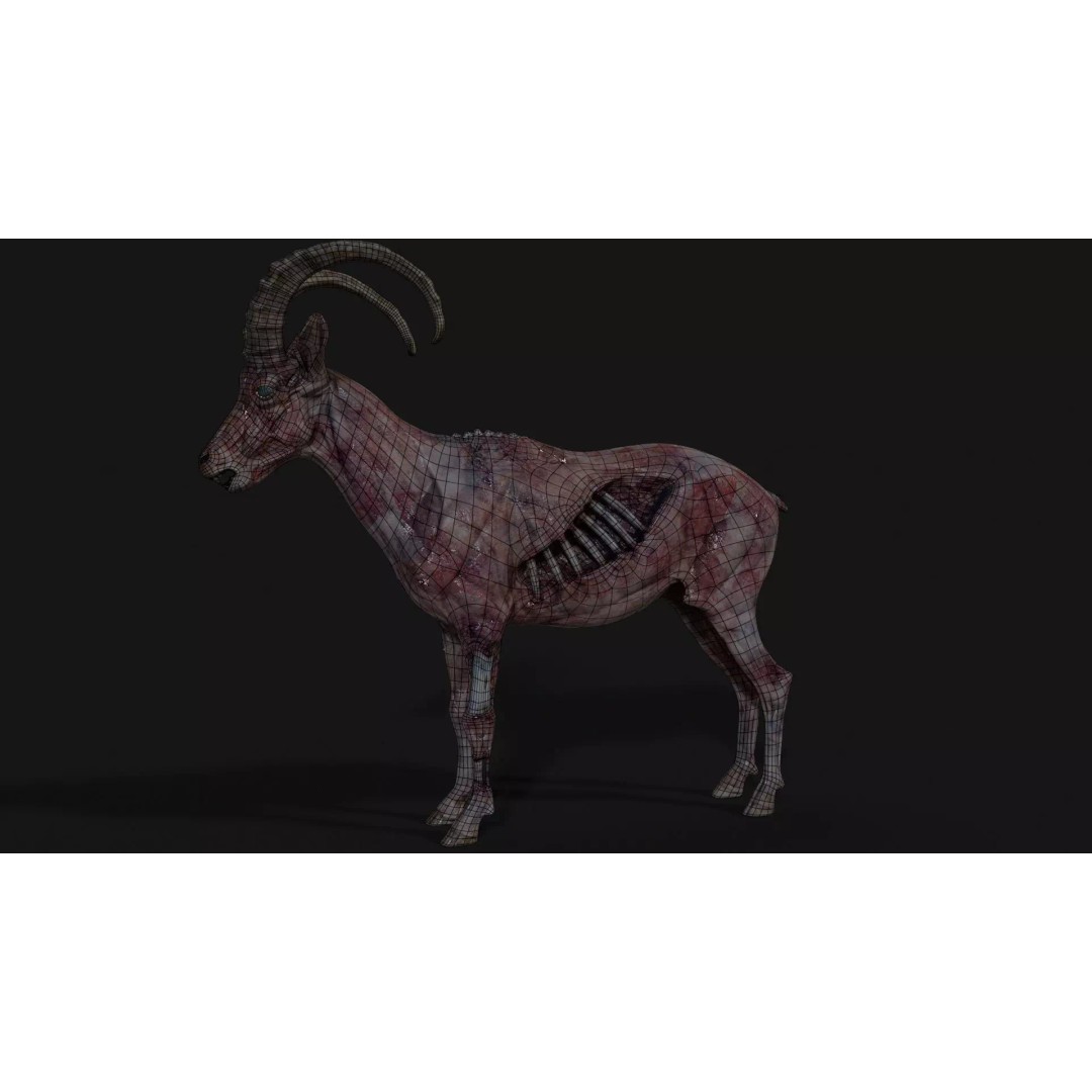 Goat Zombie 3D Model – Low Poly Mutant Character, Rigged, PBR - View 15