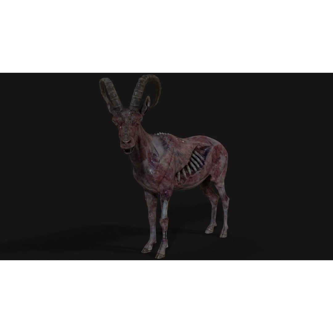 Goat Zombie 3D Model – Low Poly Mutant Character, Rigged, PBR - View 2