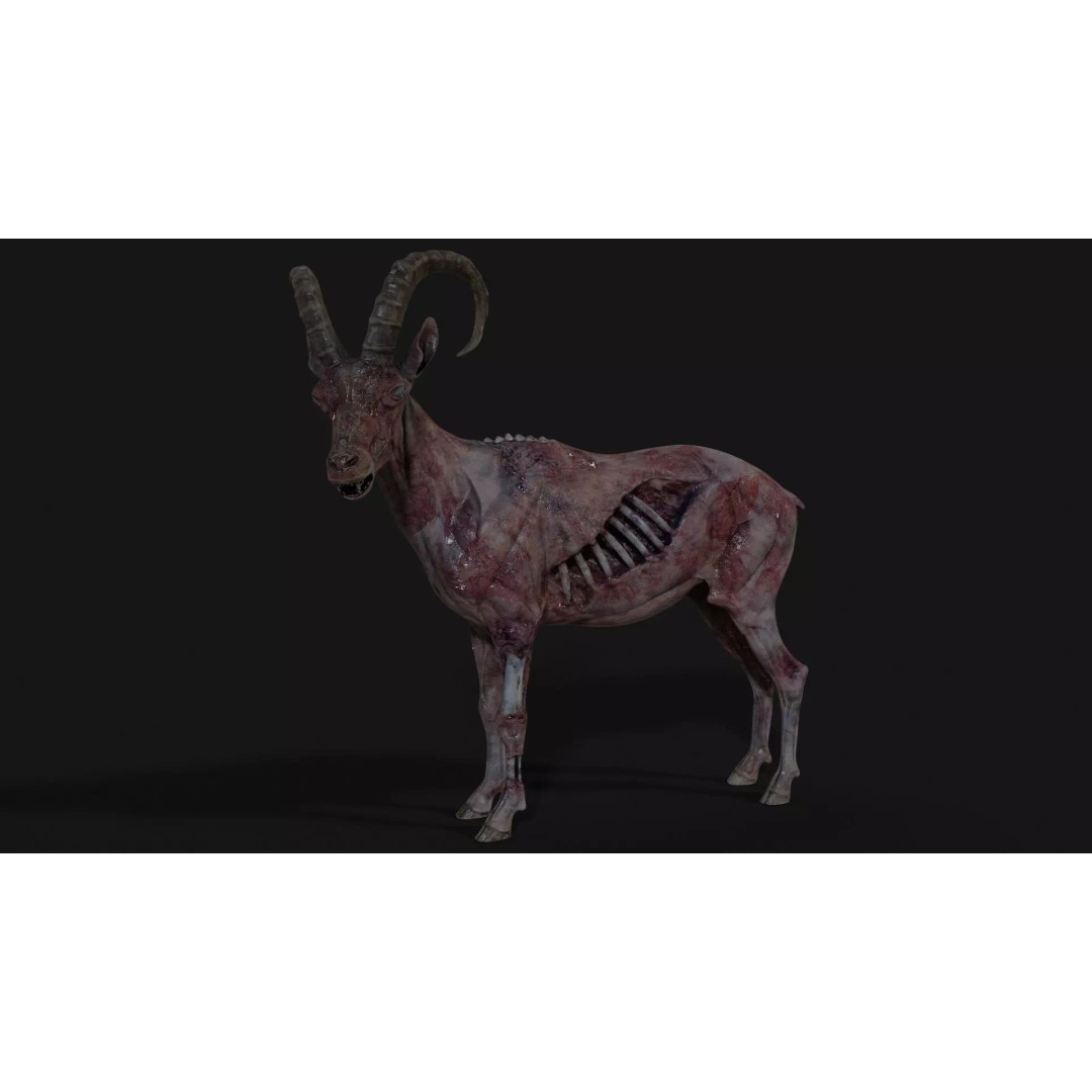Goat Zombie 3D Model – Low Poly Mutant Character, Rigged, PBR - View 3
