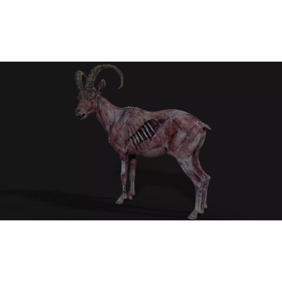 Goat Zombie 3D Model – Low Poly Mutant Character, Rigged, PBR - View 5