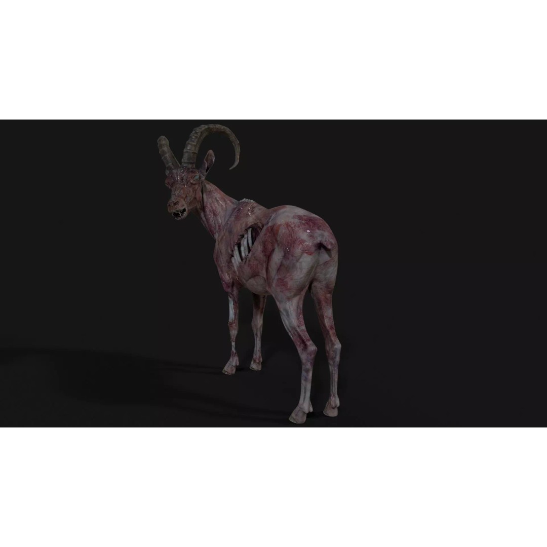 Goat Zombie 3D Model – Low Poly Mutant Character, Rigged, PBR - View 6