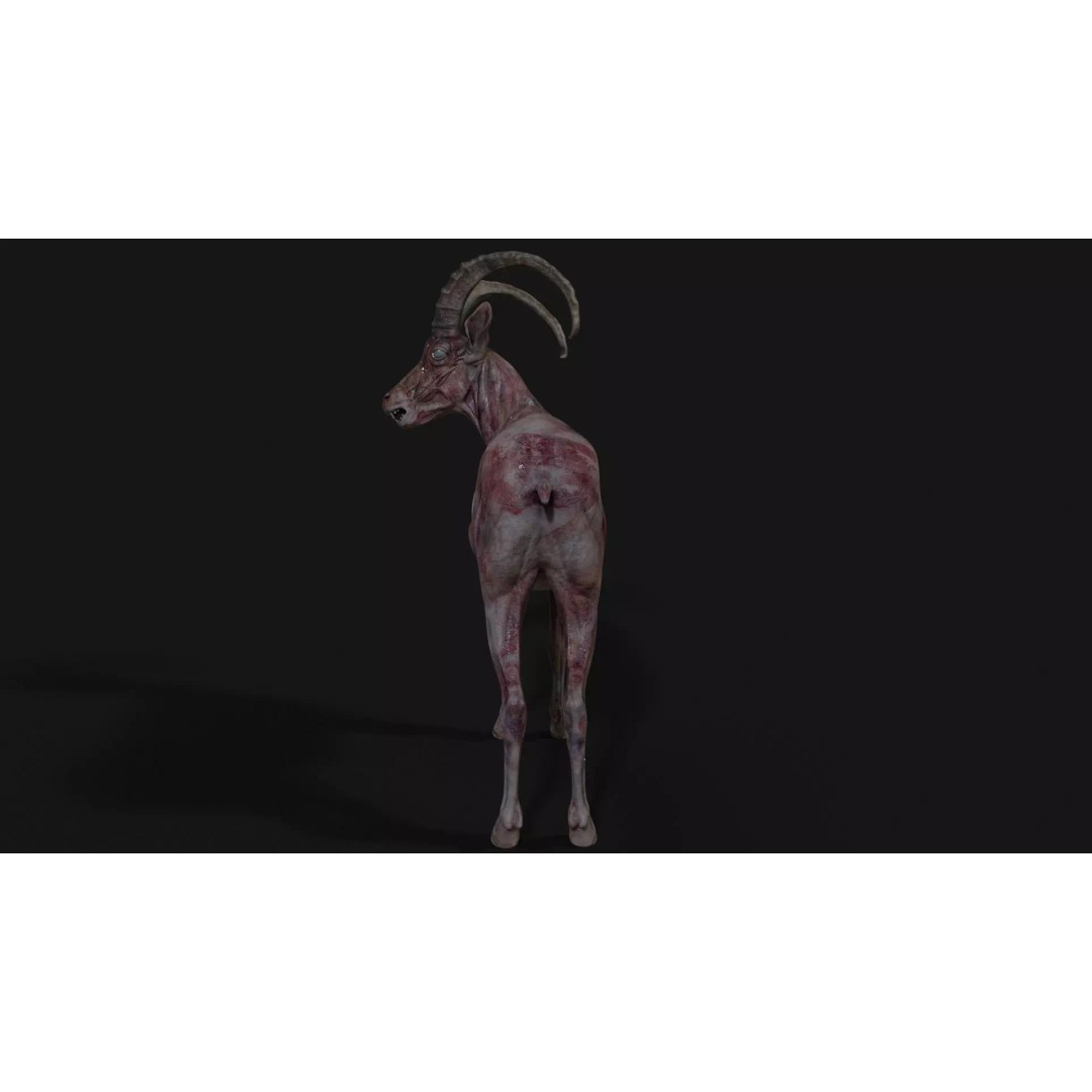 Goat Zombie 3D Model – Low Poly Mutant Character, Rigged, PBR - View 7