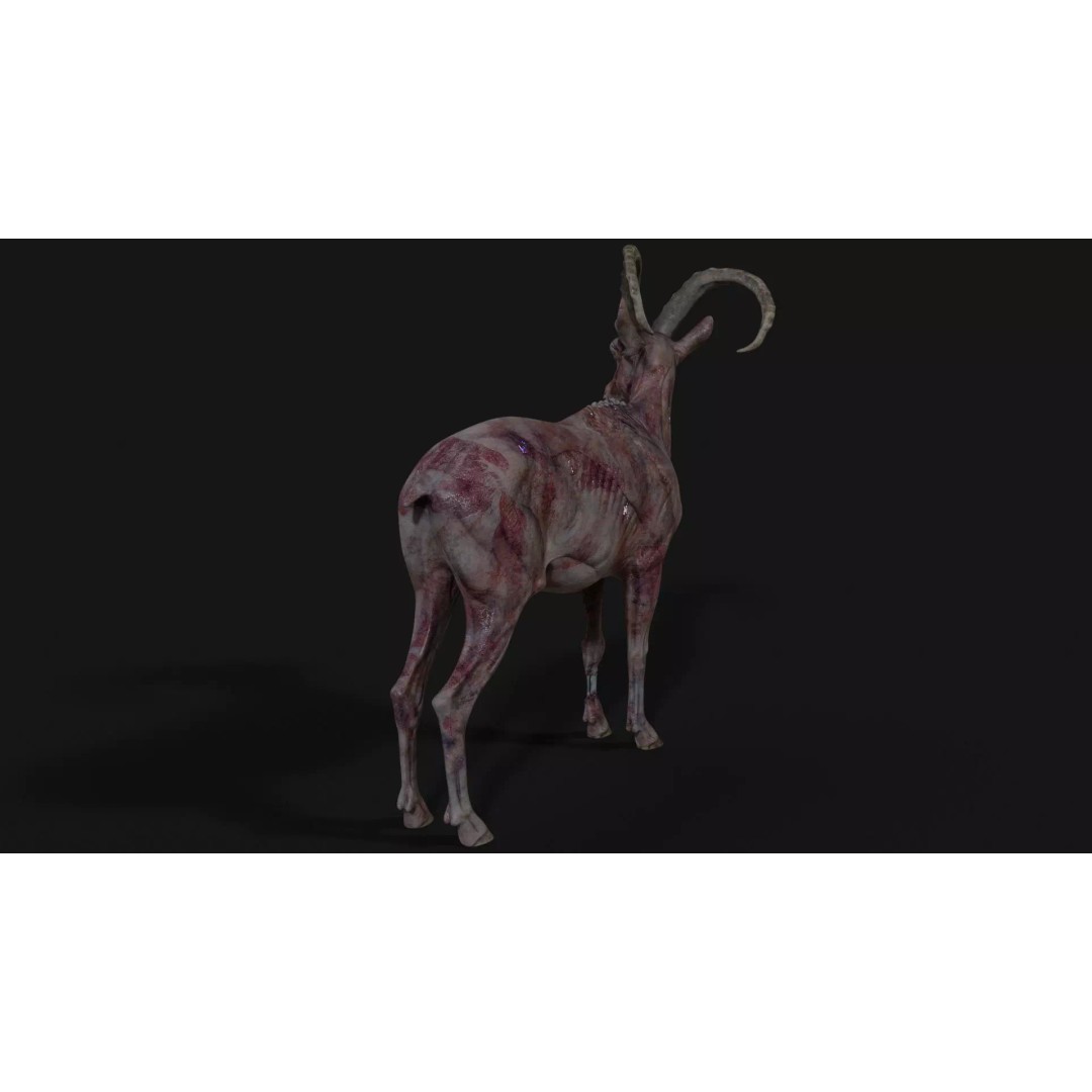 Goat Zombie 3D Model – Low Poly Mutant Character, Rigged, PBR - View 8