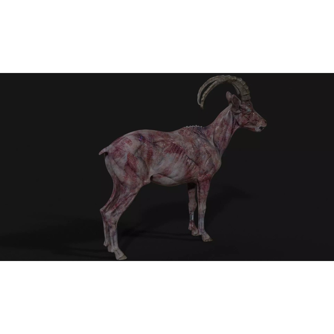 Goat Zombie 3D Model – Low Poly Mutant Character, Rigged, PBR - View 9