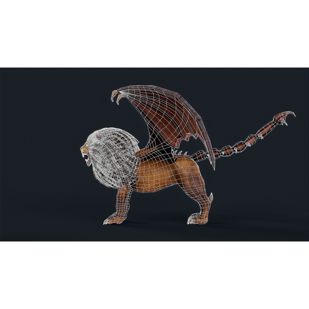 Lion Monster 3D Model – Low Poly Game Character with Rigging - View 10
