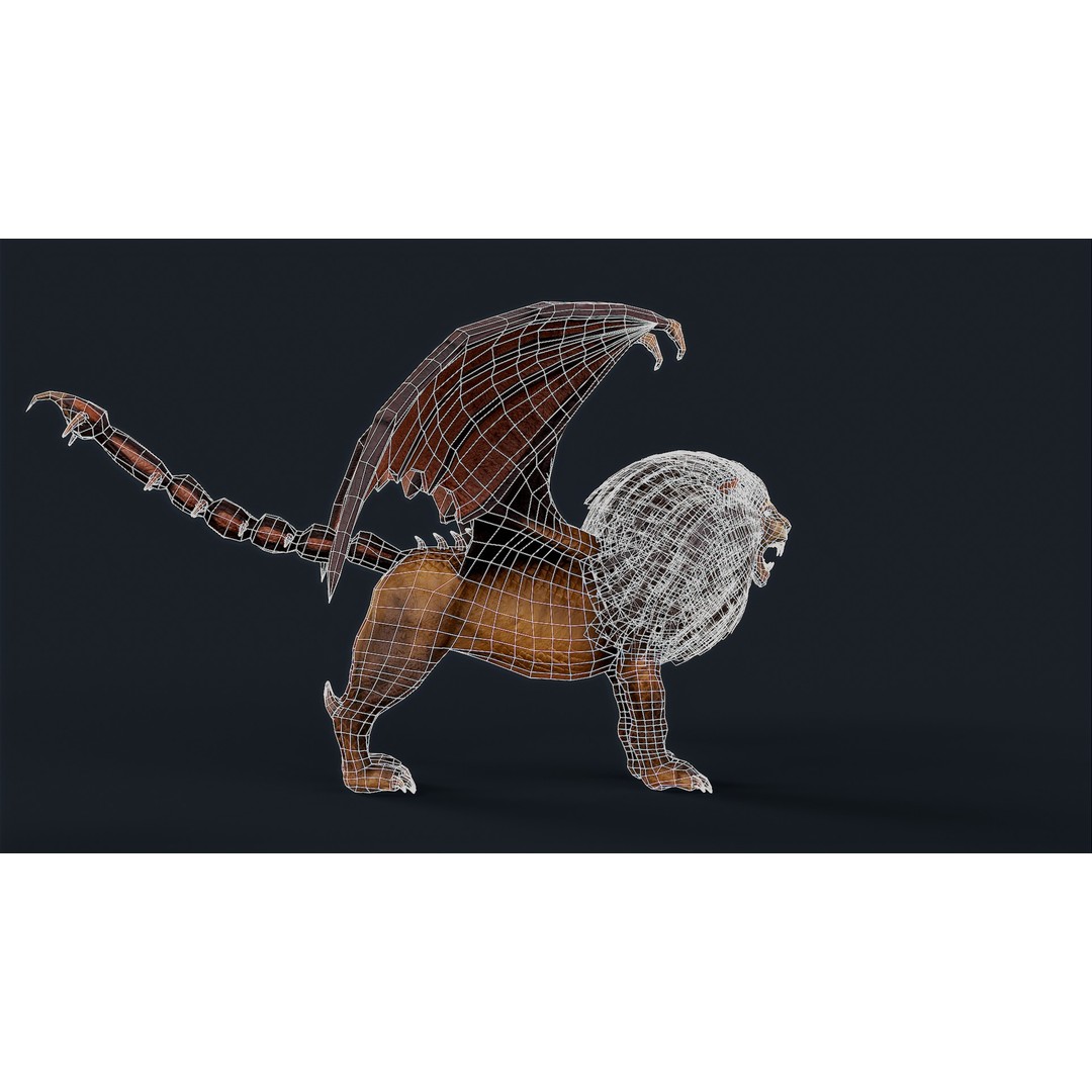 Lion Monster 3D Model – Low Poly Game Character with Rigging - View 12