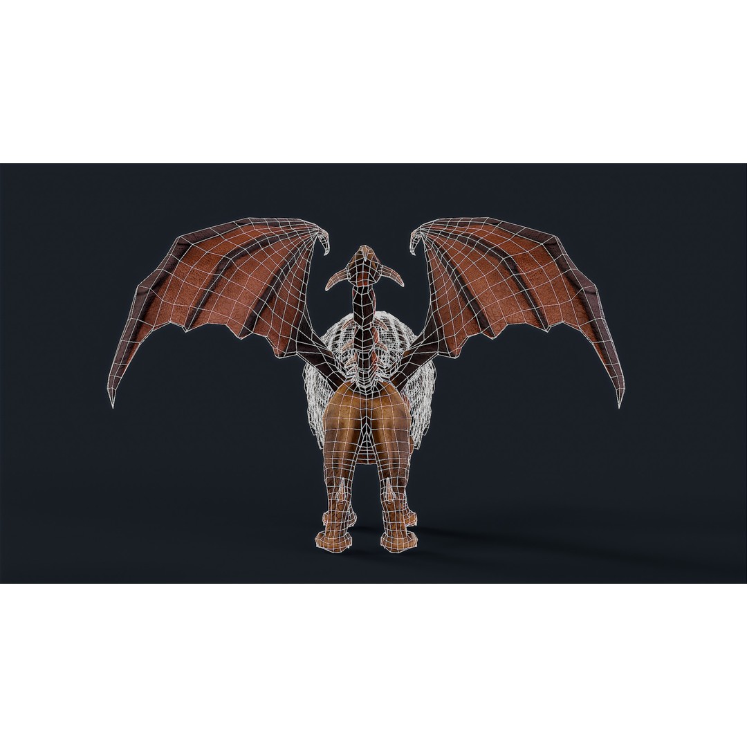 Lion Monster 3D Model – Low Poly Game Character with Rigging - View 13