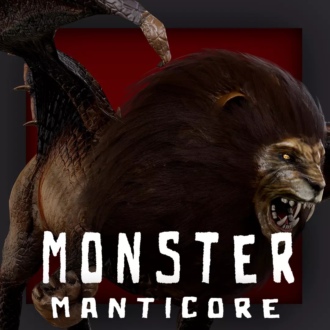 Lion Monster 3D Model – Low Poly Game Character with Rigging - View 2