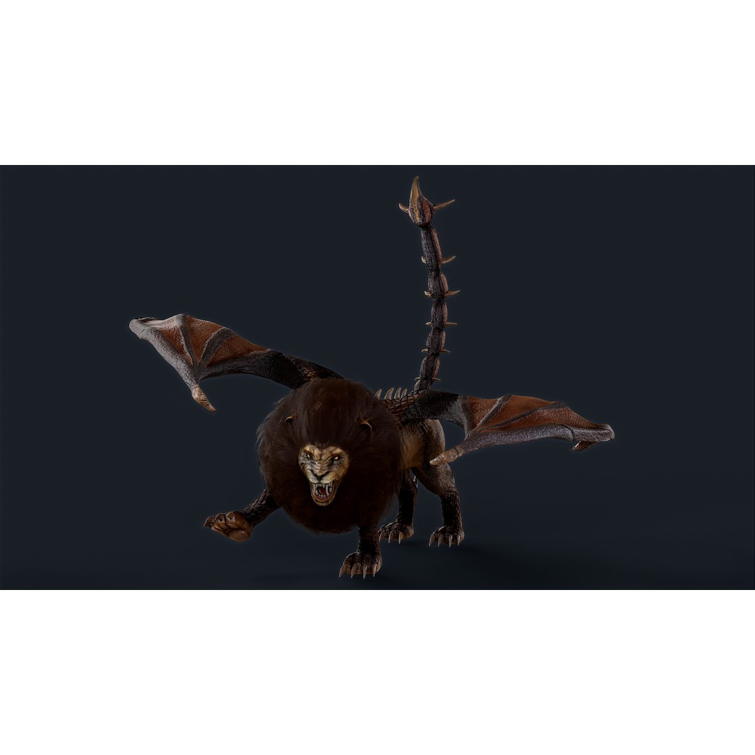 Lion Monster 3D Model – Low Poly Game Character with Rigging - View 3