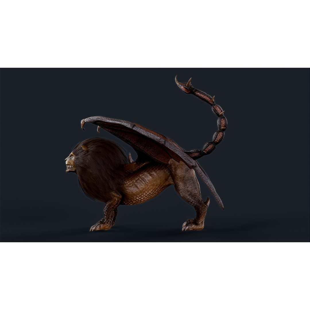 Lion Monster 3D Model – Low Poly Game Character with Rigging - View 5