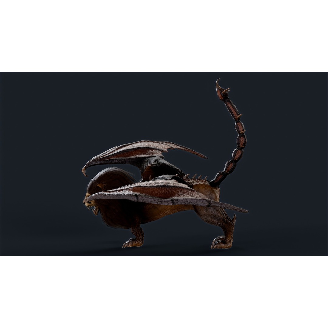 Lion Monster 3D Model – Low Poly Game Character with Rigging - View 6