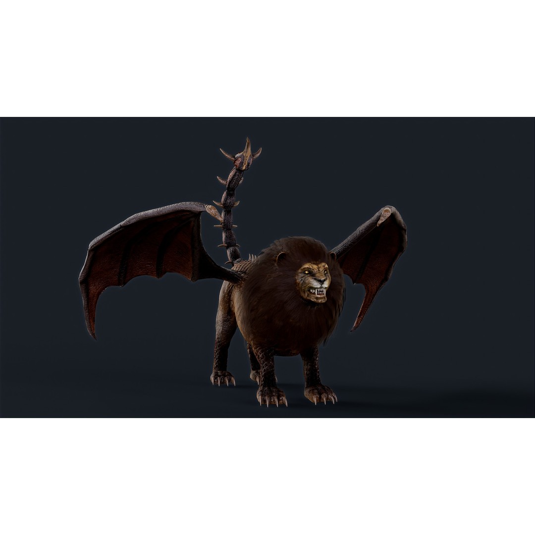 Lion Monster 3D Model – Low Poly Game Character with Rigging - View 8