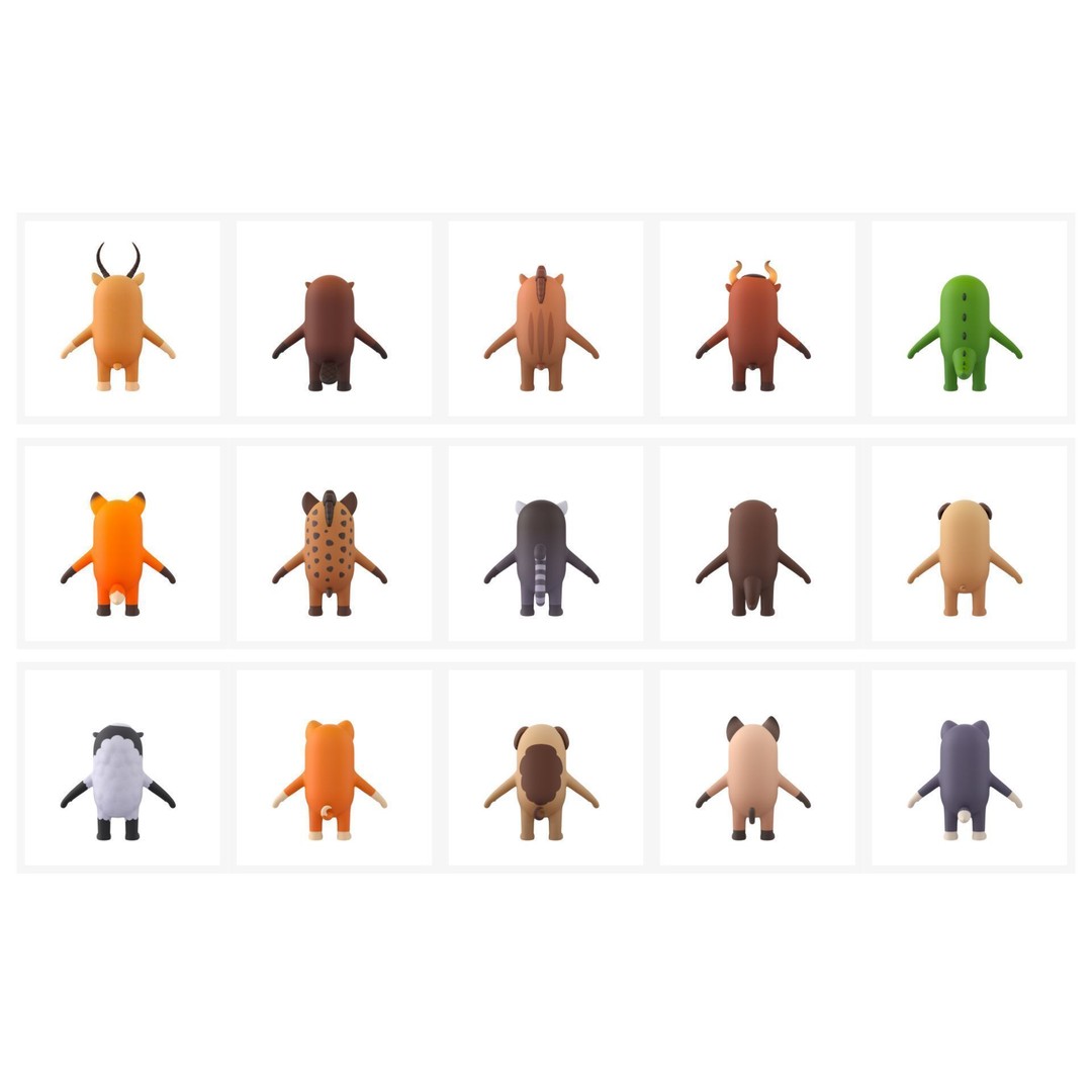Rigged Animal Character Pack 3D Model – Cartoon Style, FBX, Game Ready - View 8