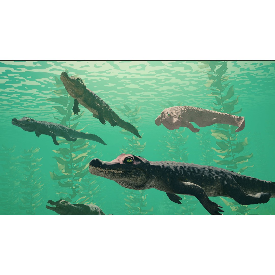 Realistic Crocodile 3D Model – Low Poly Rigged Asset, FBX, PBR - View 16