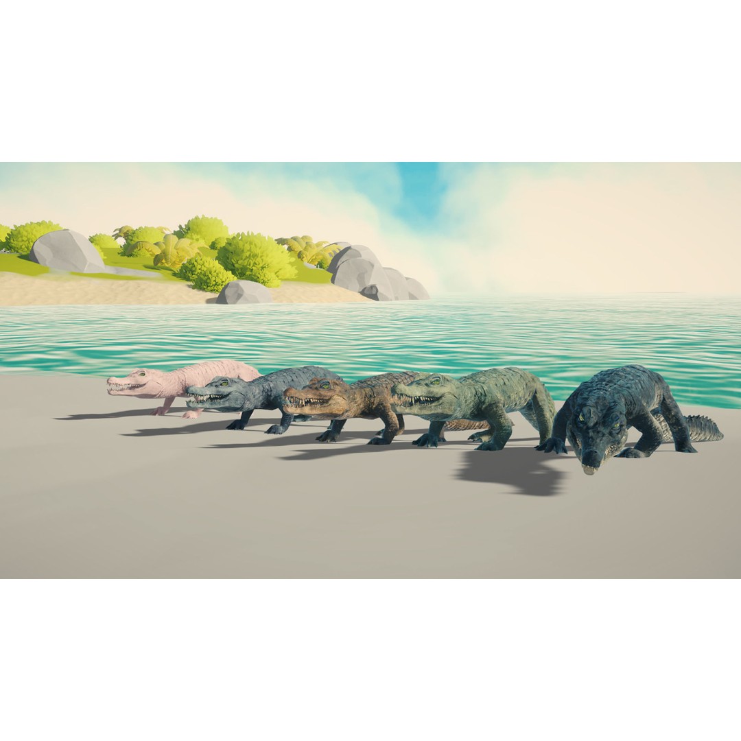 Realistic Crocodile 3D Model – Low Poly Rigged Asset, FBX, PBR - View 17