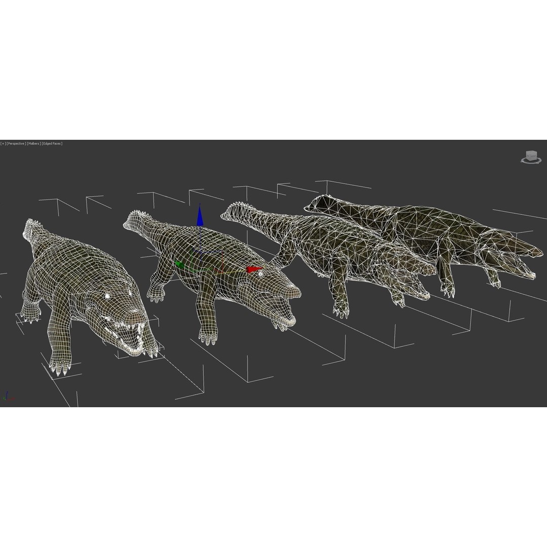 Realistic Crocodile 3D Model – Low Poly Rigged Asset, FBX, PBR - View 8
