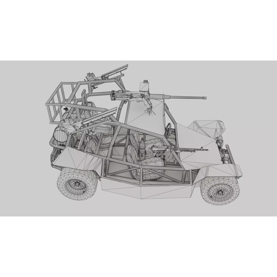 VATT LOBO 3D Model – Low Poly Military Vehicle, FBX & OBJ - View 10