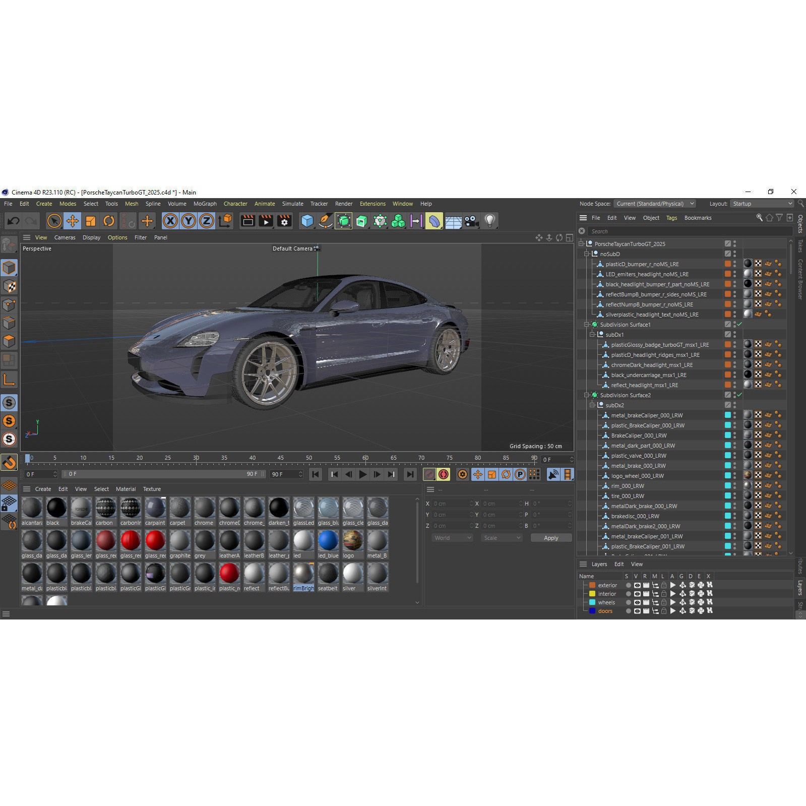 Porsche Taycan Turbo GT 2025 - Detailed 3D Model - View 40