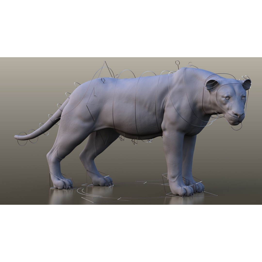 Lion 3D Model – High Detailed Rigged Character with XGEN Core - View 16