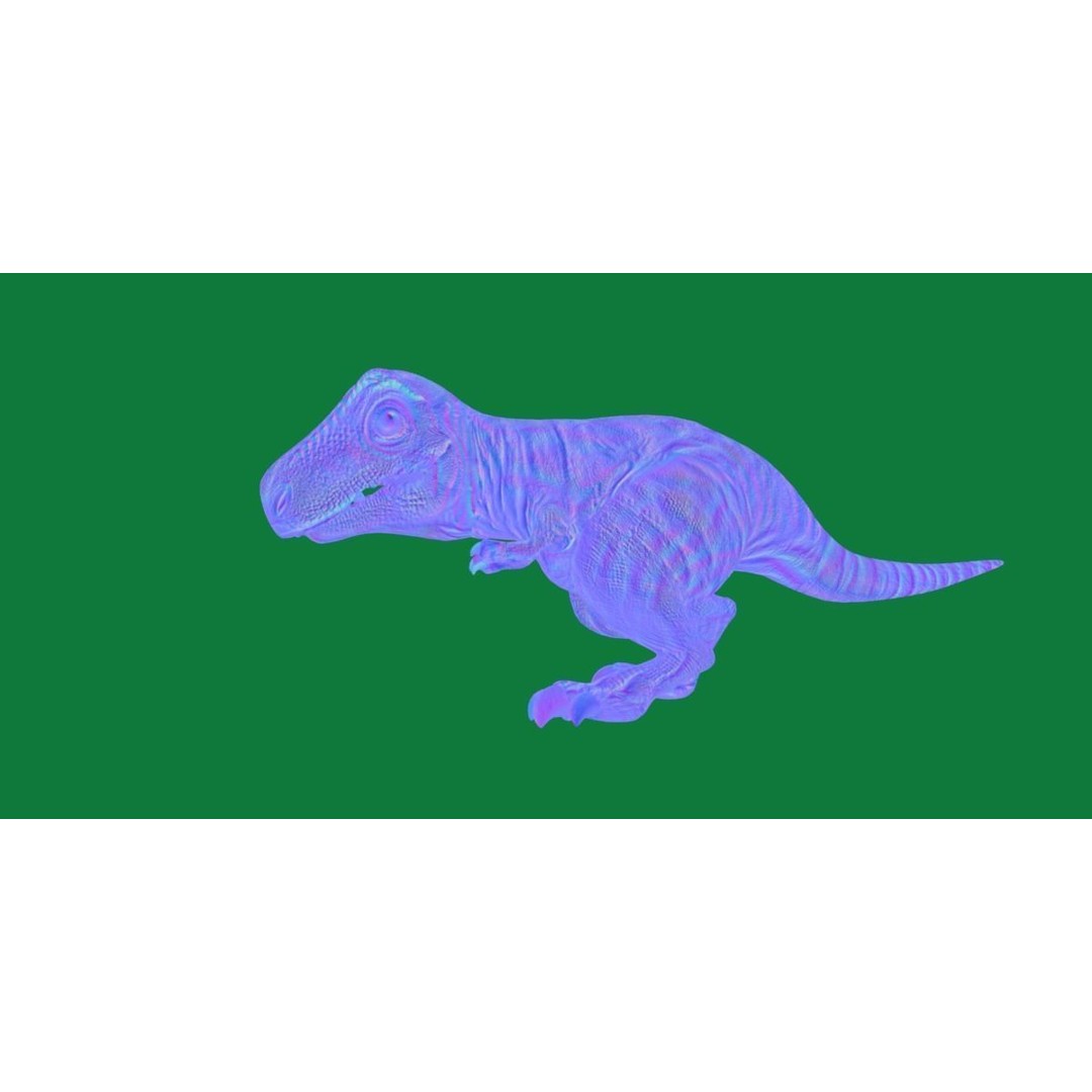 Baby T-Rex 3D Model – Low Poly Game Ready Character, FBX & Blender - View 14