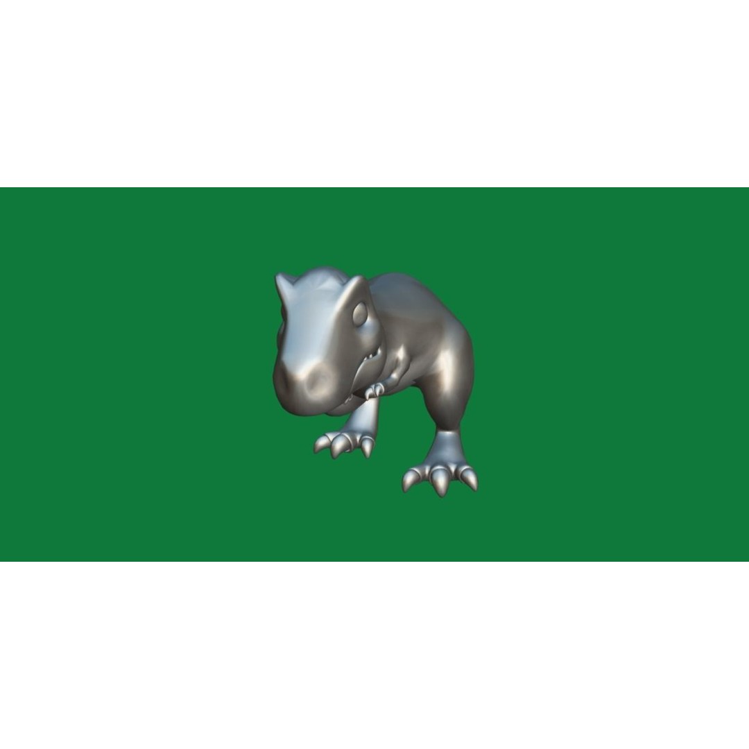 Baby T-Rex 3D Model – Low Poly Game Ready Character, FBX & Blender - View 17