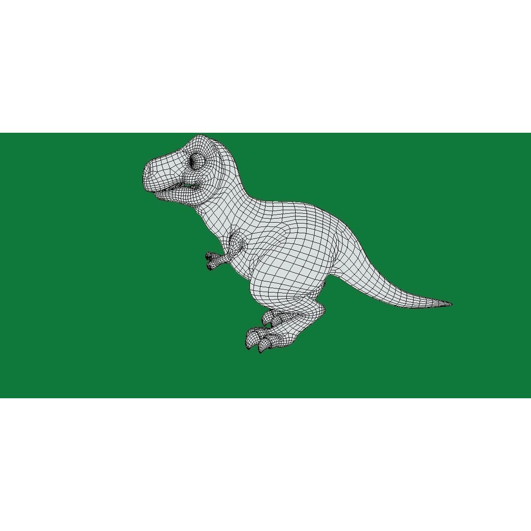 Baby T-Rex 3D Model – Low Poly Game Ready Character, FBX & Blender - View 19